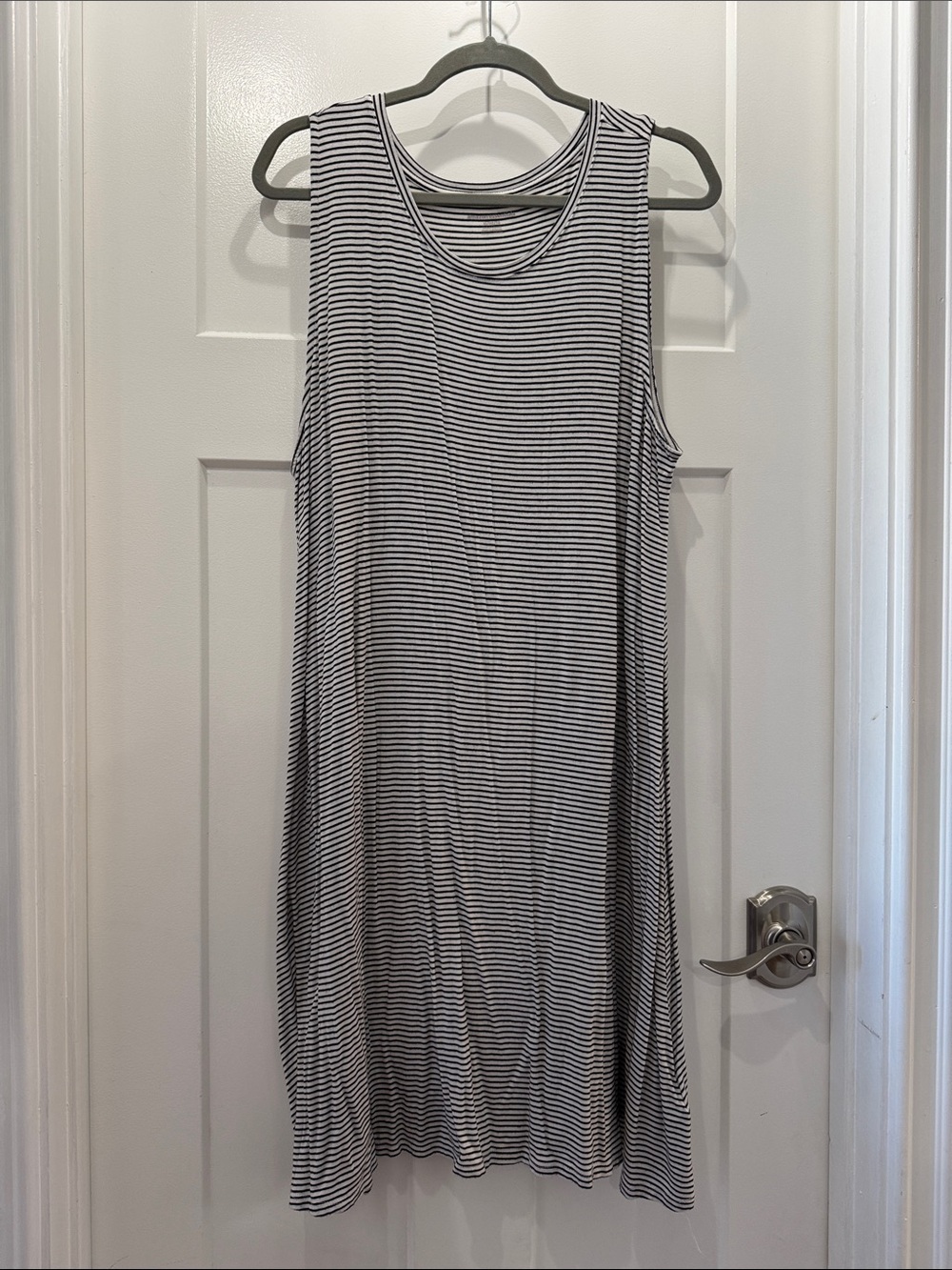 Amazon Essentials Women’s Black and White Striped Midi Tank Dress Size XL